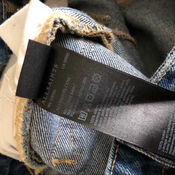 Allsaints KIM Denim Skirt Light Wash Jean Skirt 0 - Picture 8 of 8